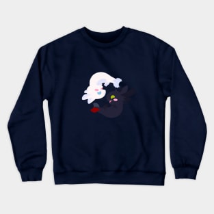 Yin and Yang Axolotl Dragons Reverse Crewneck Sweatshirt